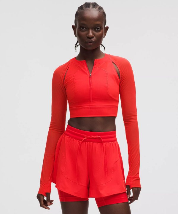 SLNSH Mesh Cropped Long-Sleeve Shirt
