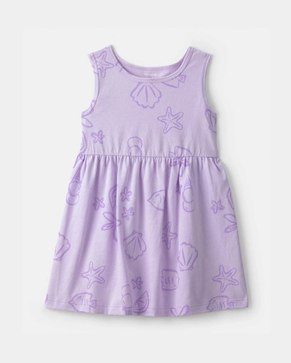 Toddler Girl Sea Animal Sleeveless Dress Purple