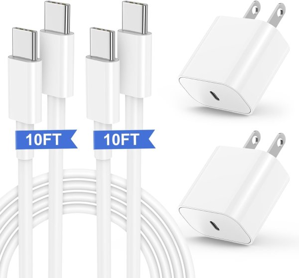 Kitminun iPhone 15 快充头 10英尺C-C线