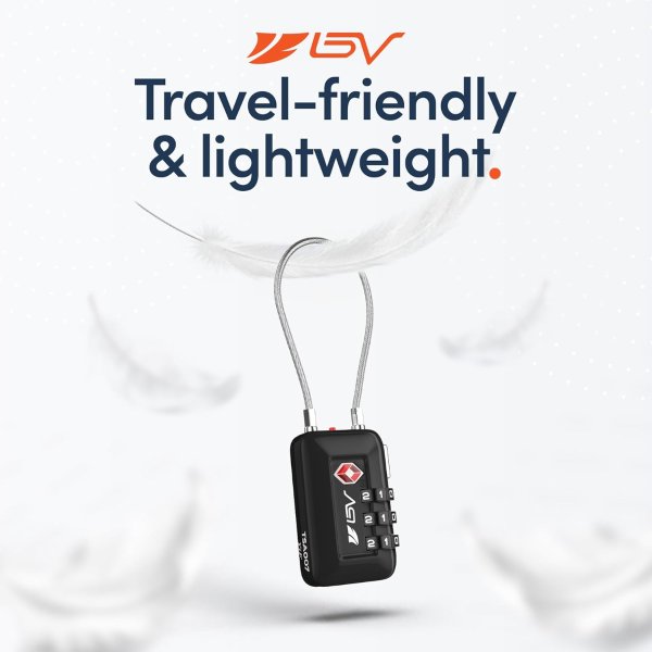 TSA Luggage Combination Lock Black 2-Pack