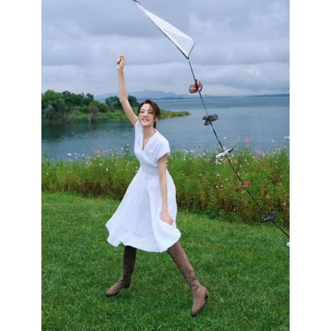 V-Neck Linen Dress