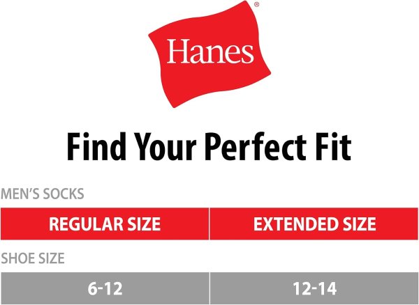 Hanes Max Cushioned Men's Crew Socks Moisture-Wicking Odor Control Multi-Pack