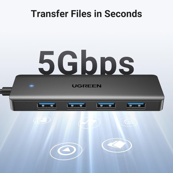 UGREEN USB 3.0四口集线器 超薄0.5英尺