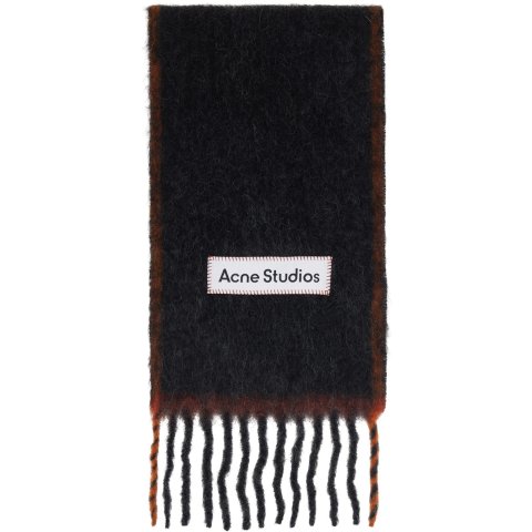Acne Studios Black Narrow Wool Scarf