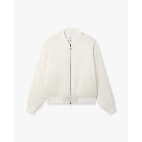 CASABLANCAHotel Emblem Satin Bomber Jacket Off-White
