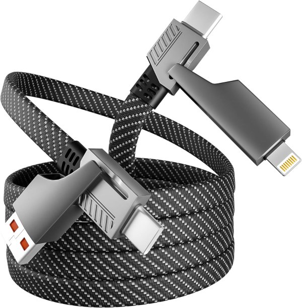 IDISON USB C 4-in-1 Fast Charging Cable 65W 4FT