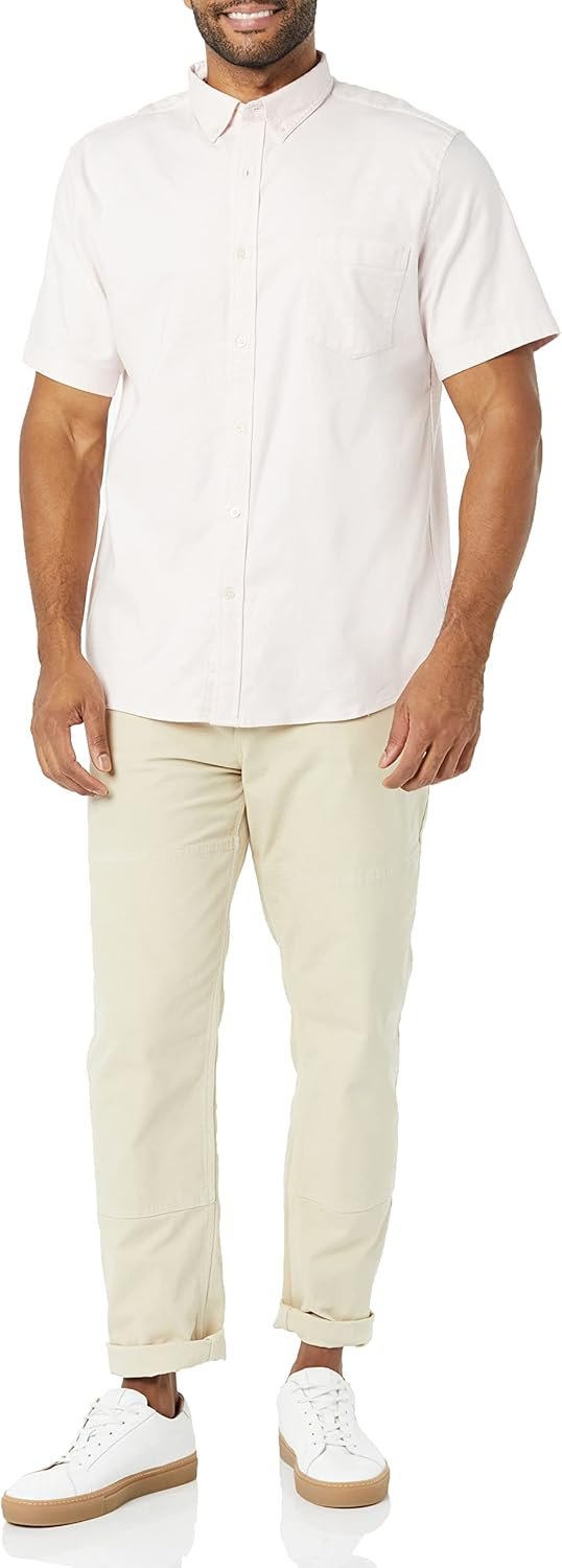 Amazon Essentials 男士修身短袖牛津衬衫