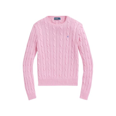 Julianna Cable-Knit Cotton Crewneck Sweater