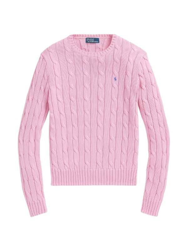 Julianna Cable-Knit Cotton Crewneck Sweater