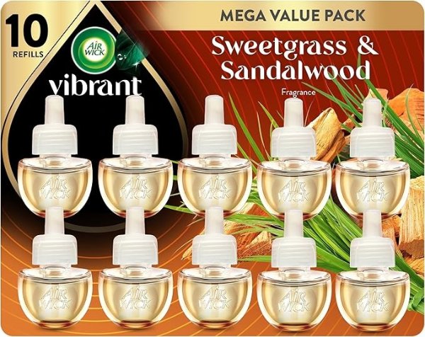 Air Wick Scented Oil Sweetgrass & Sandalwood 10 Pack
