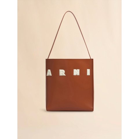 MarniMuseo Small Brown Leather Hobo Bag