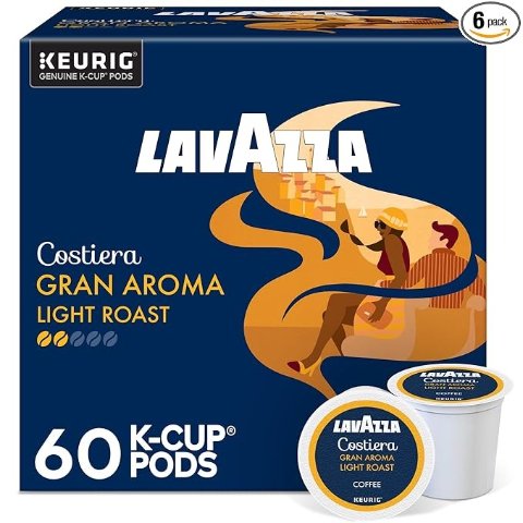  Costiera Gran Aroma Light Roast Coffee K-Cup Pods 60 Count