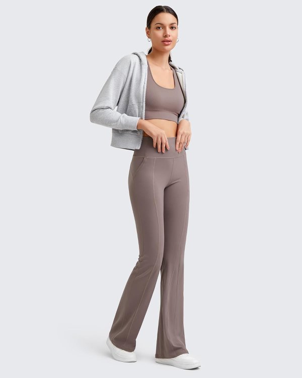 G4Free BareFeel High Waisted Flare Yoga Pants for Women 31 Inch