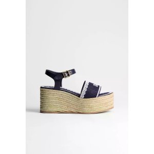 Dior Dentelle 女士坡跟凉鞋 海军蓝