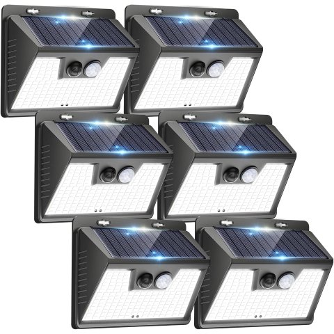 Peasur Solar Outdoor Motion Sensor Light 140 LED 6 Pack