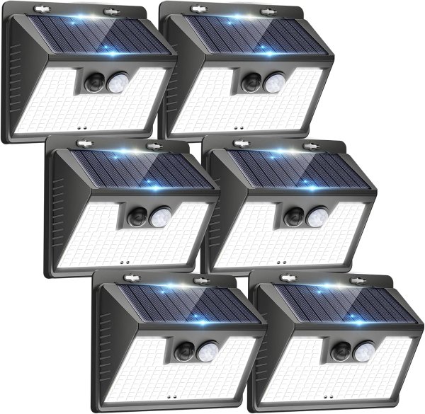 Peasur Solar Outdoor Motion Sensor Light 140 LED 6 Pack