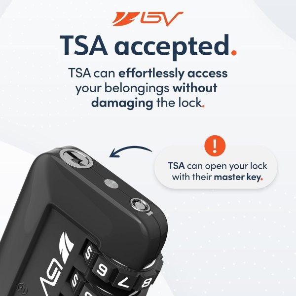 TSA Luggage Combination Lock Black 2-Pack