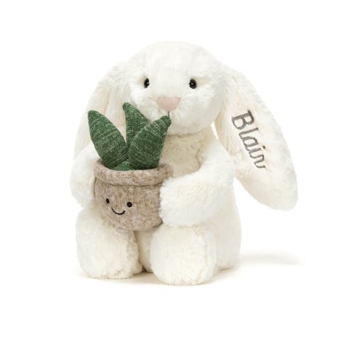 Jellycat抱盆栽兔兔5色可选个性化奶油兔子和植物