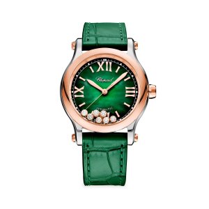 Chopard Happy Sport 玫瑰金钻石皮带腕表