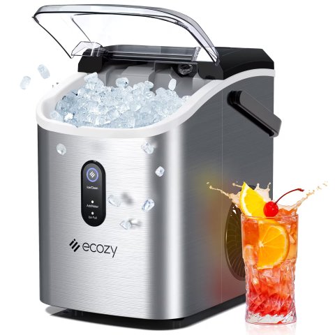 Ecozy Nugget Ice Maker NS280C-BBY 33 lbs Silver