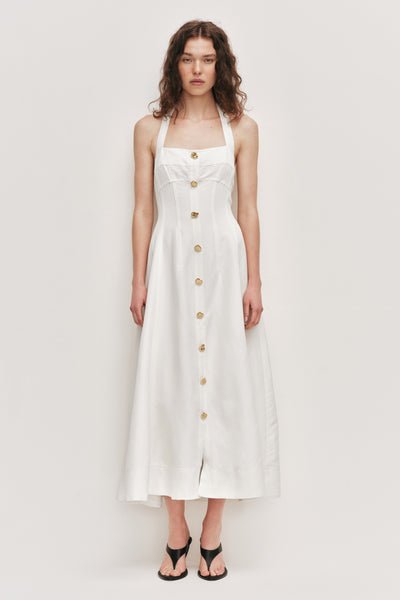 Monroe Halter Midi Dress Linen