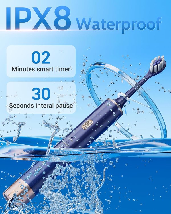 Aneebart Electric Toothbrush Blue USB Rechargeable