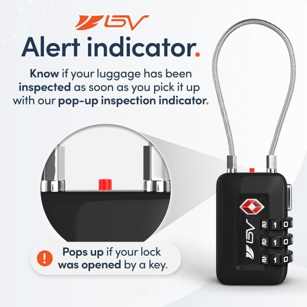 TSA Luggage Combination Lock Black 2-Pack
