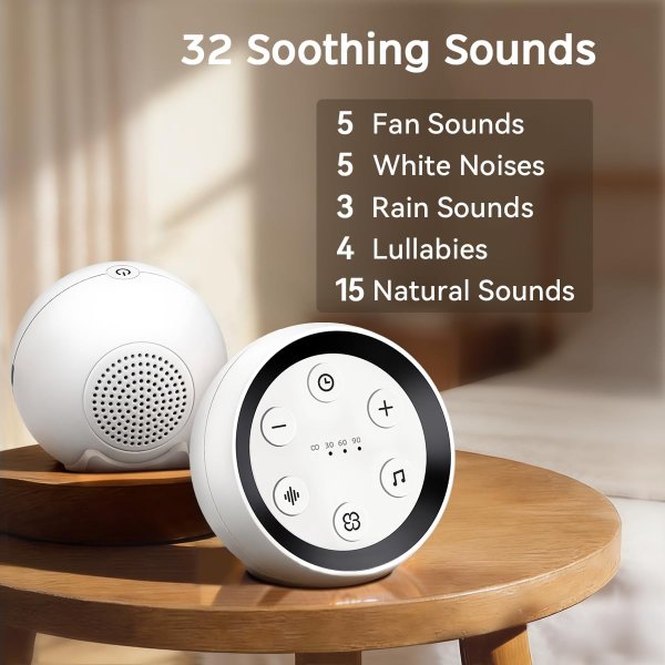 SoundMe Battery Small White Noise Machine 32 Volume Levels
