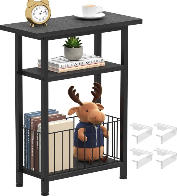 Heybly Narrow Side Table HET004BK1 Black 25.2 Inch