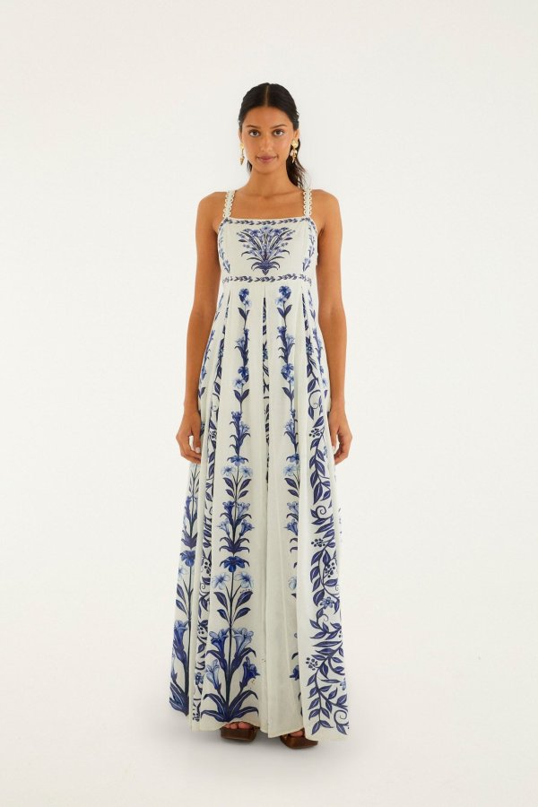 Off-White Flowers Maxi Dress