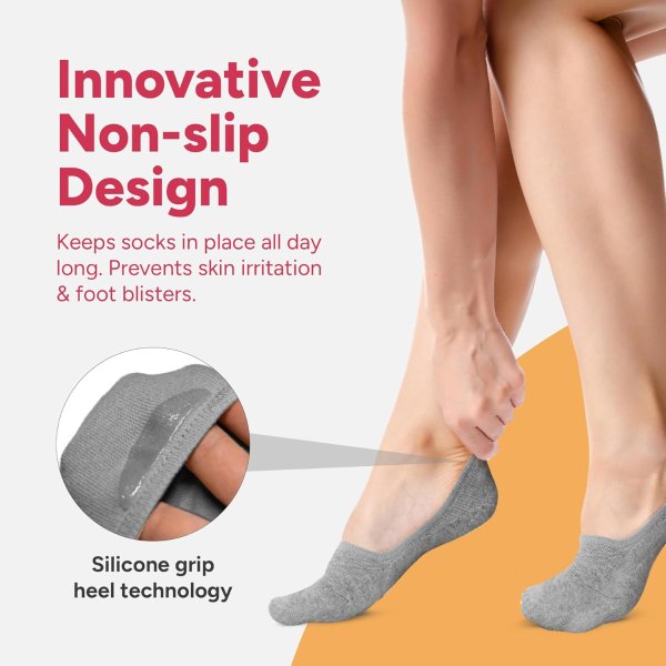 Eedor Women's No Show Socks Soft Non Slip