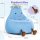 DUMOS Kids Bean Bag Chair Faux Rabbit Fur Blue 31 Inch