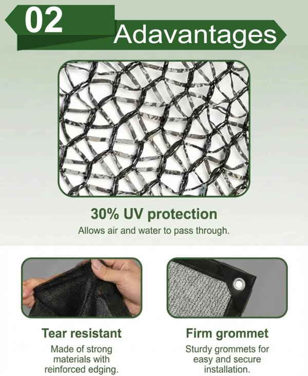 vensovo Sunblock Shade Cloth Black 10x20 Ft