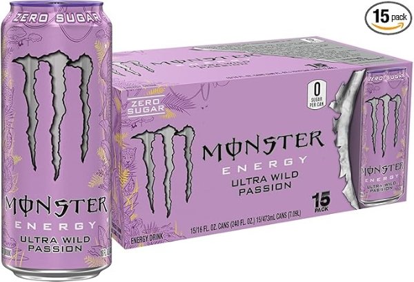 Monster Ultra Wild Passion Sugar Free Energy Drink 16 Ounce