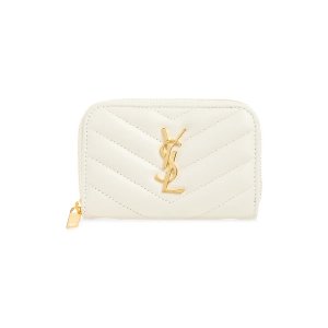 Saint Laurent Cassandre 菱格皮革拉链钱包