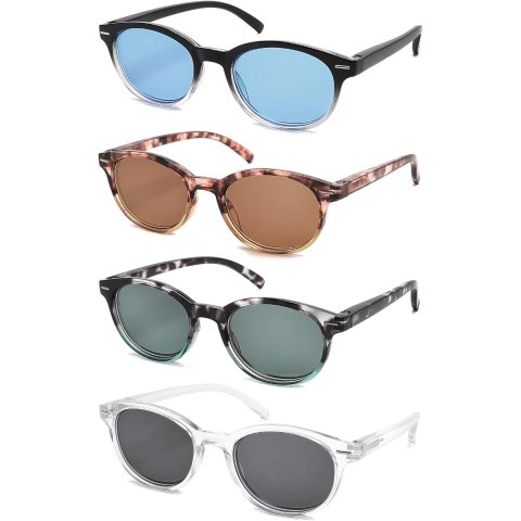 MODFANS Women Blue Light Reading Glasses 1.5 Magnification 4 Pack