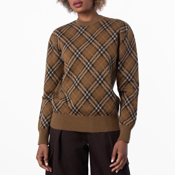 Check Wool Mohair Sweater
