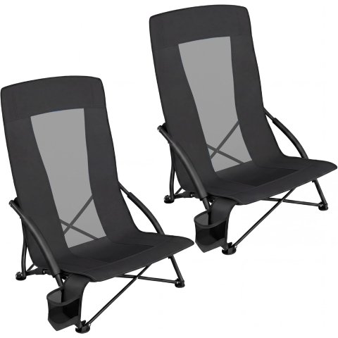 Portable Beach Chairs UGCB067B01V1 Set of 2 Black