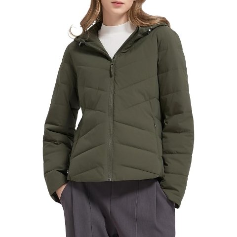 OrolayWomen s Lightweight Hooded Puffer Jacket