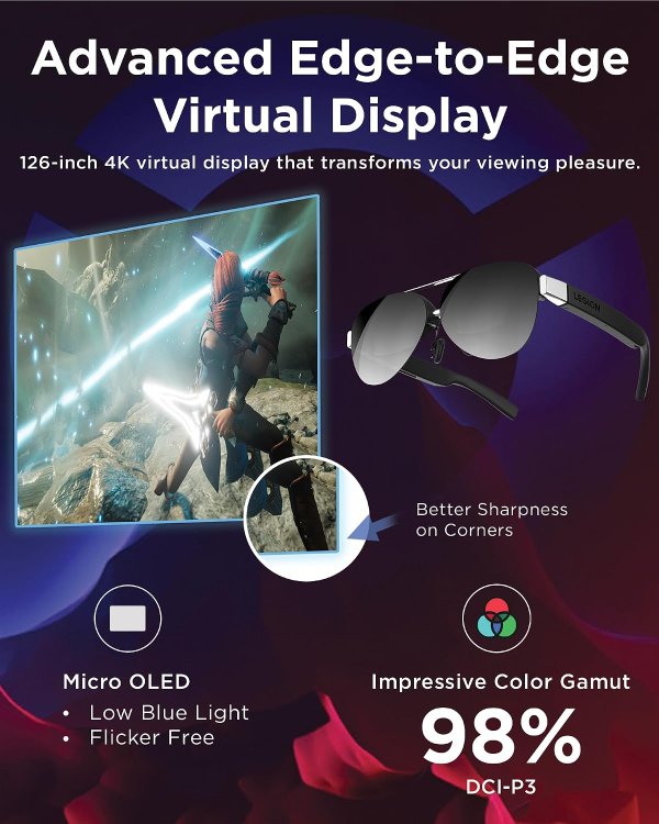 Lenovo Legion Glasses Gen 2 微型OLED显示器 FHD 120Hz