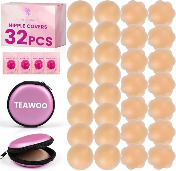 TEAWOO Silicone Nipple Covers 32 PCS Pink