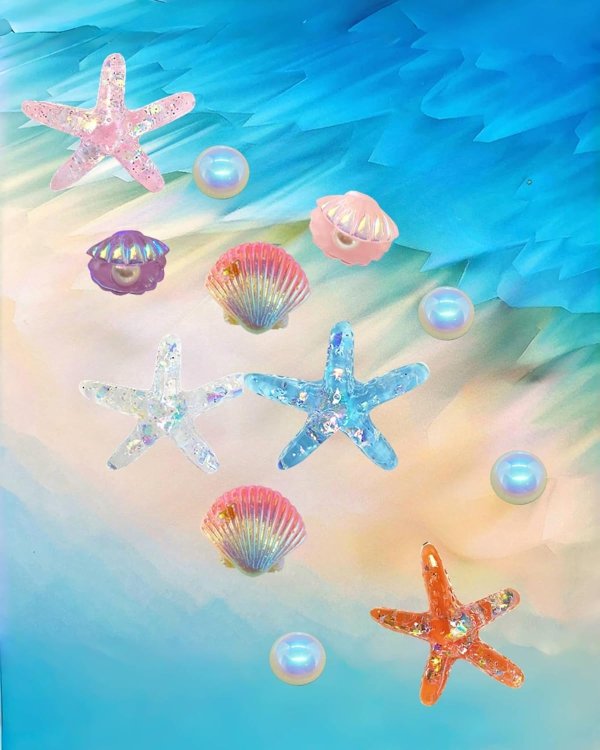 Starfish Seashell Shoe Charms 12PCS