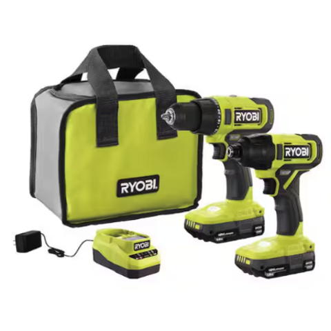 RYOBI ONE+ 18V 无绳电动工具套装 含2块电池