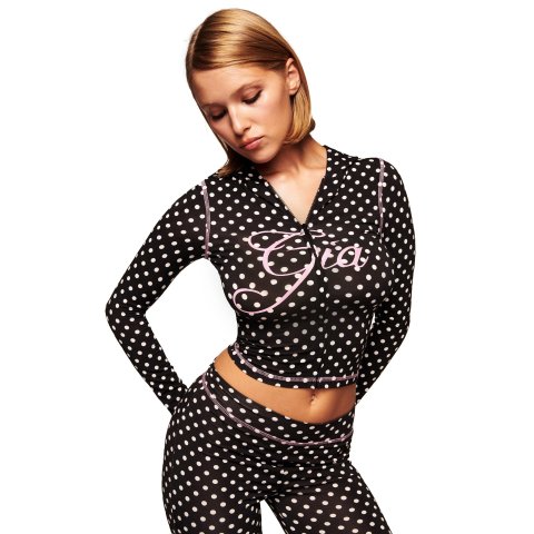 Blare Hoodie Black Polka Dot