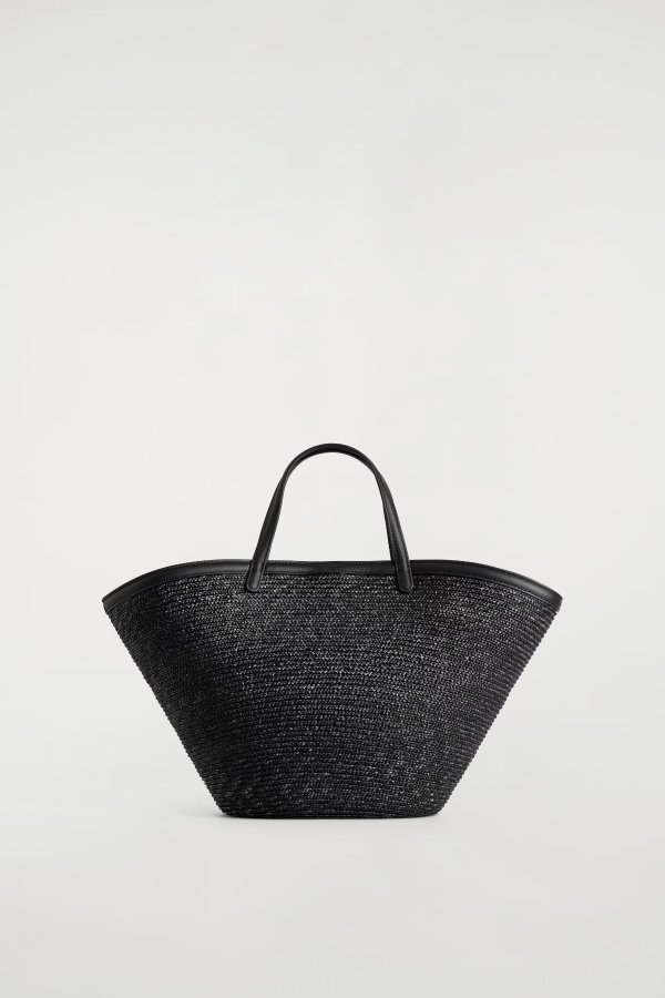 SALTWATER Straw Tote Bag Black