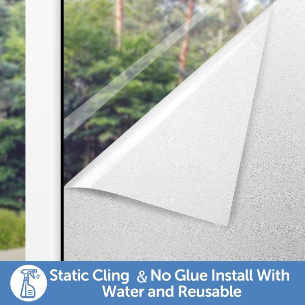 HIDBEA Frosted Window Film 17.5 x 78.7 Inch