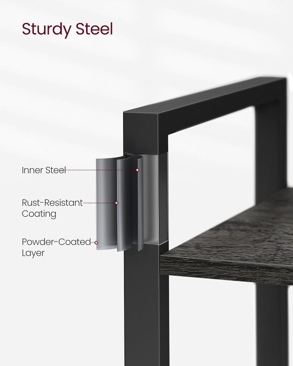 5-Tier Bookshelf ULLS025B04 Industrial Charcoal Gray