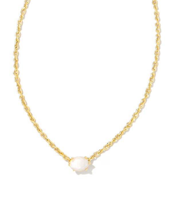 Cailin Gold Pendant Necklace Ivory Mother-of-Pearl