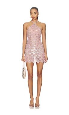 retrofete Ninette Embroidered Mini Dress Rosa