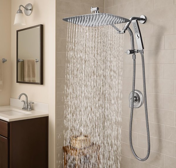G-Promise All Metal Rain Shower Combo 16 Inch Chrome